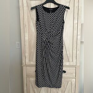 Enfocus Studio Black and White Checkered Midi Dress
